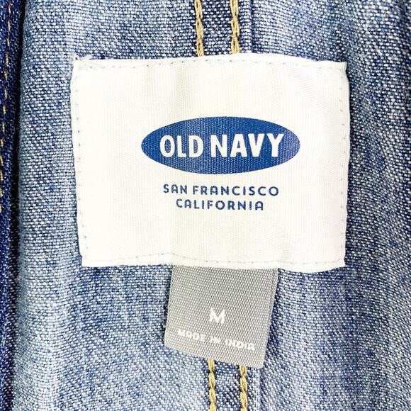 Old Navy Overalls Womens Size Medium Blue Denim Jeans Bib - Picture 2 of 8